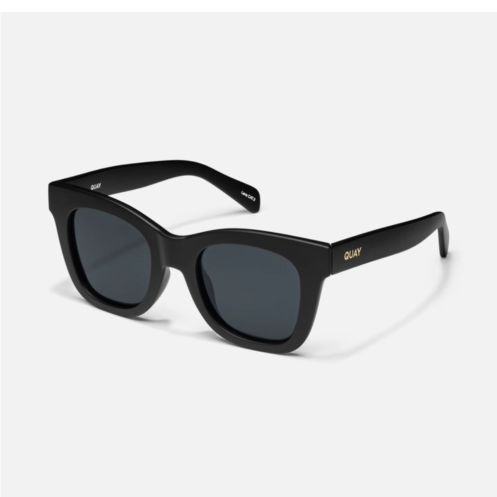 Quay Australia Black Square Frame Sunglasses with Dark Lenses